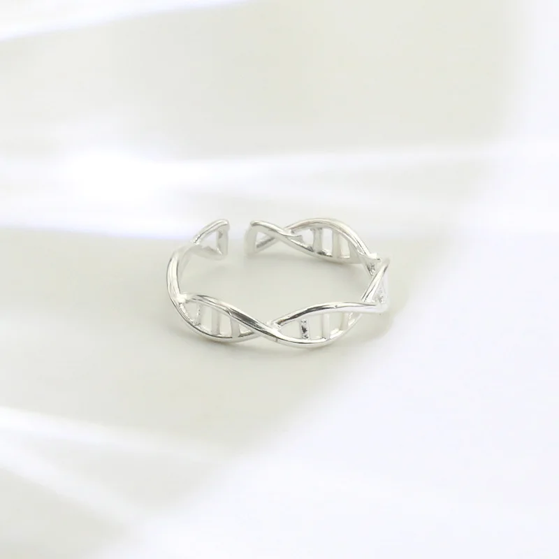 Женские шикарные 925 Серебряные кольца вечерние аксессуары модные креативные ДНК