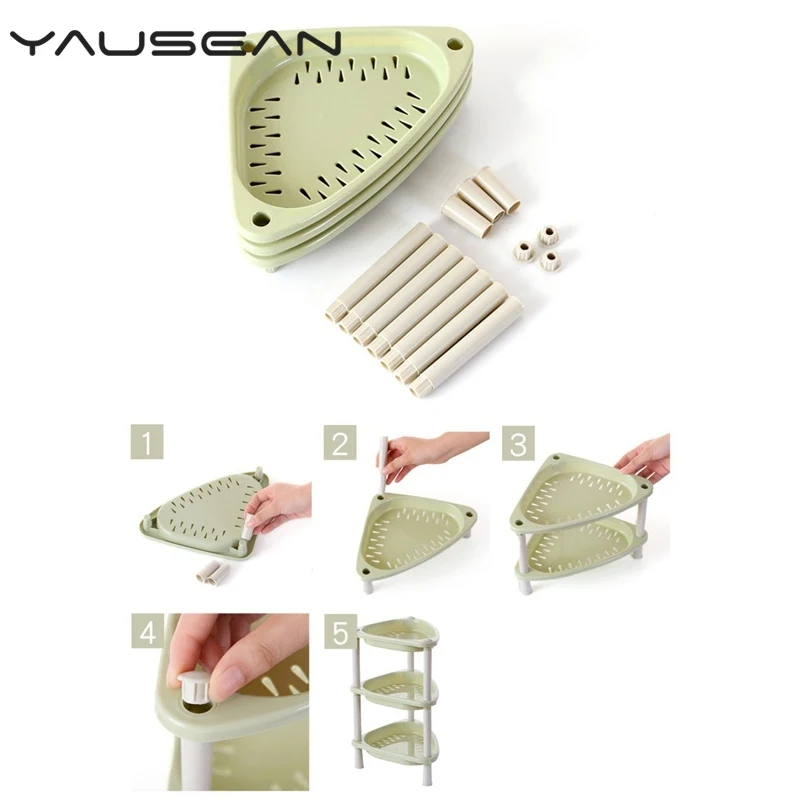 Комбинация 3 слоя полка для хранения кухонная губка держатель кистей ванной мыло