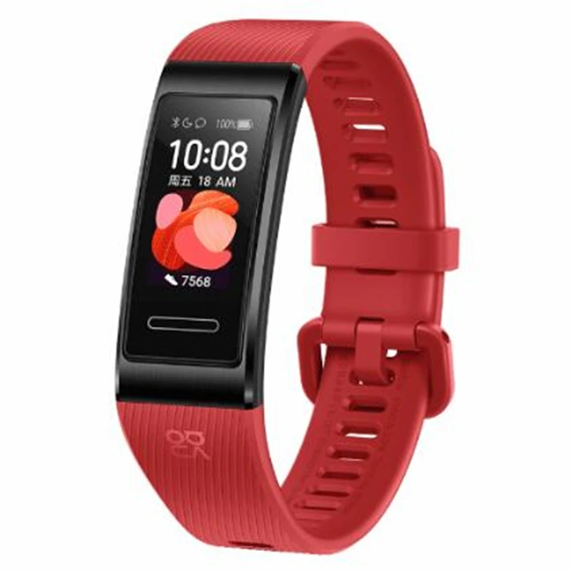 red Умный Браслет huawei Band 4 Pro, инновационные часы, лица, автономный gps, проактивный мониторинг здоровья, SpO2, кислород крови - Цвет: red