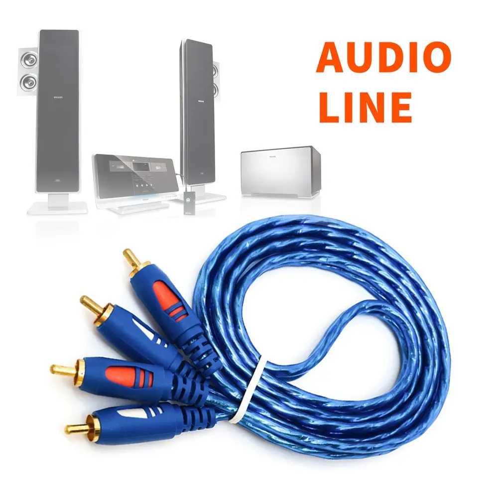 Звуковой кабель 2RCA 1 5/3/5 м устойчивый к окислению дизайнерский Штекерный КАБЕЛЬ