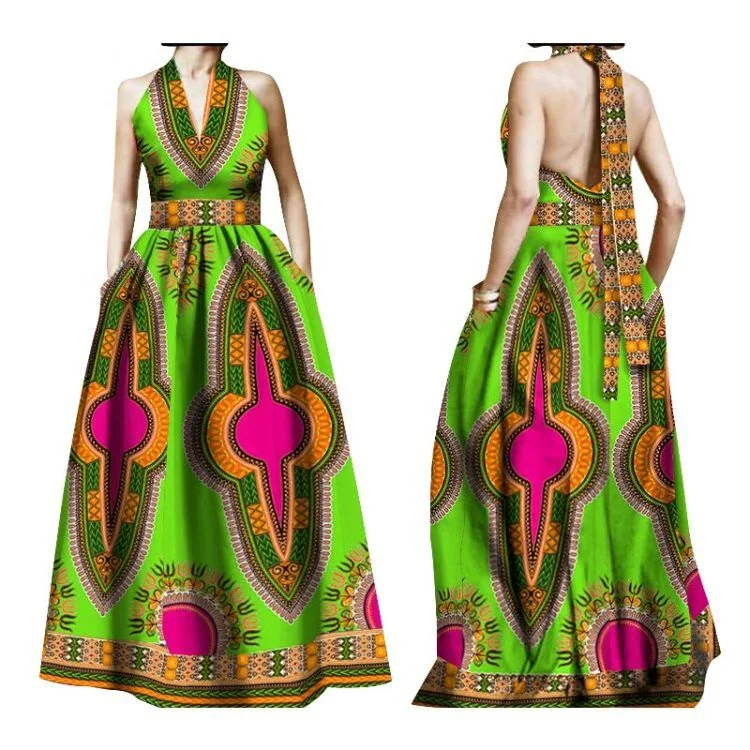 

2021 African Print Dresses for Women Elegant Sexy Long Formal Dress Ankara Print African Clothes Lace Robe Africaine Femme WY030