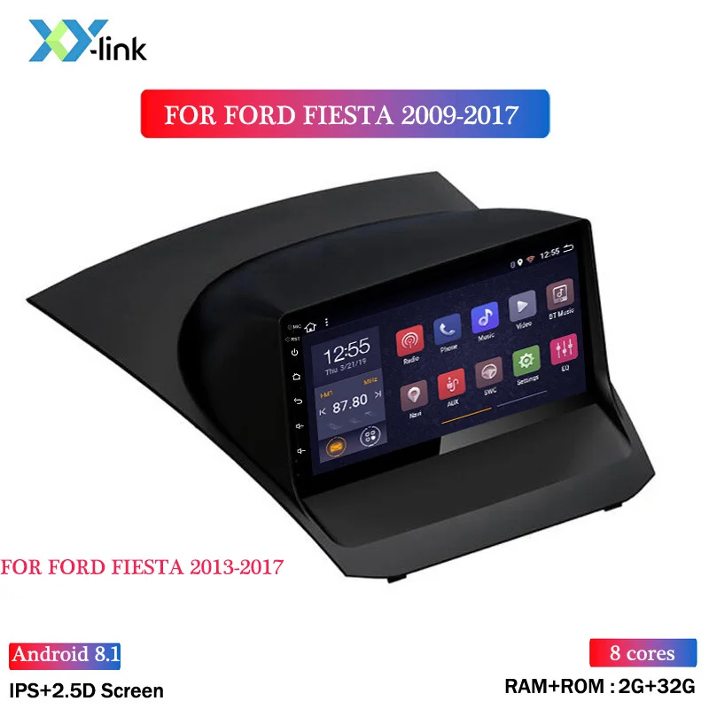 8 CORES 2G RAM 9 дюймов 2.5D ips Android 8,1 автомобильный DVD gps плеер для ford FIESTA 2009- автомобильный Радио стерео головное устройство навигации - Цвет: 8 CORES 2G RAM