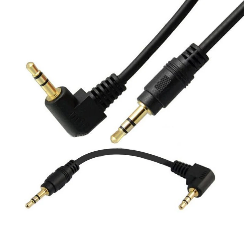 

10cm 3.5mm Male to 3.5mm Male 90 Degree angled Audio cable Stereo Jack Plug Car Aux Auxiliary 3-Pole TRS