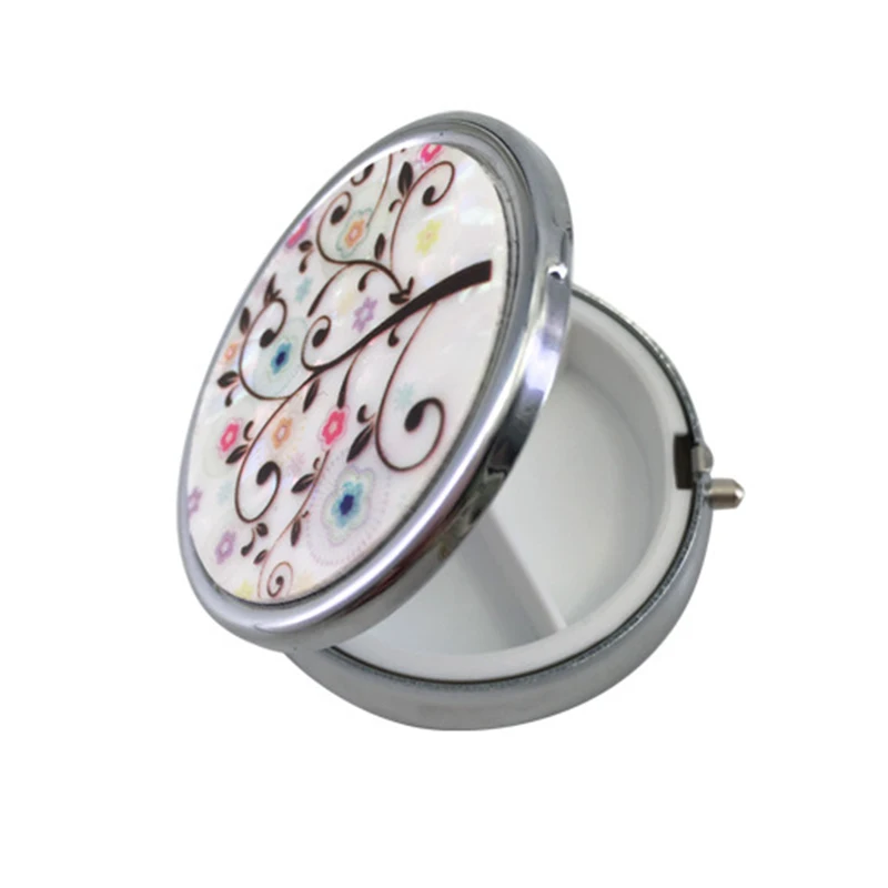 

Medicine Organizer Portable Pill Box Makeup Storage Container Folding Pill Case Metal Pill Cutter A7