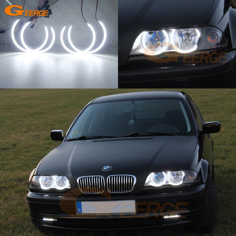 

For BMW E46 M3 Coupe Convertible 2001-2006 Ultra bright SMD LED Angel Eyes halo rings kit Day Light Car Accessories