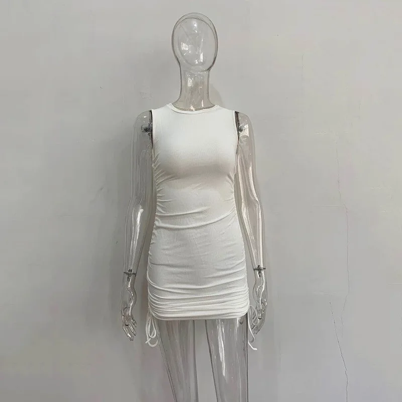 

Cotton Dress 2021 New Arrival Vests Dresses Round Neck Sleeveless Dress Solid Color Loose Casual Dress 2021 For Women 10 Colors
