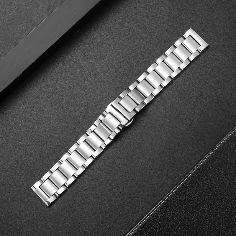 

16 мм 18 мм 20 ммспот оптовая торговля твердый металл нержавеющая сталь Три бисера ремешок аксессуары для часов Двойной Пресс Бабочка Пряжка н...