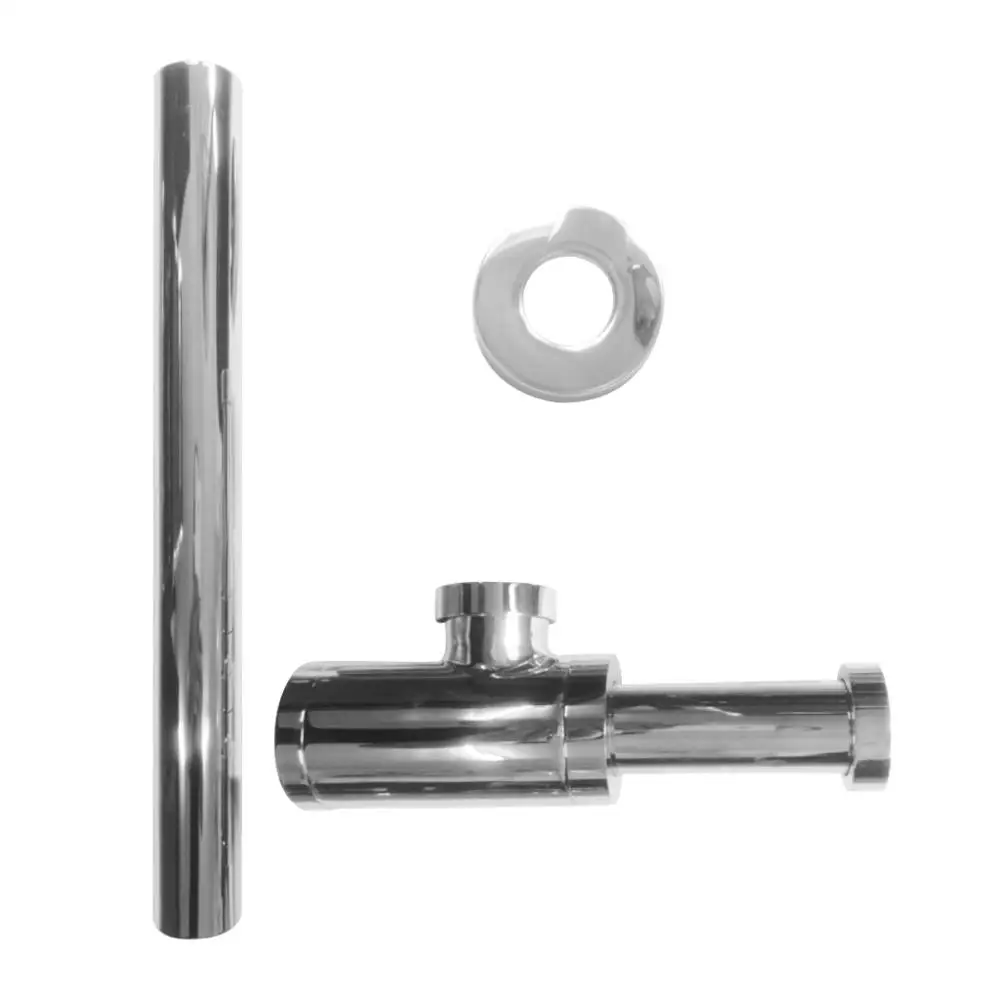 Флюоресцентный дизайнерский сифон для раковины цилиндрический хромированный