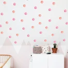 Наклейки на стену в розовые точки, 12 шт.компл., для спальни, детской комнаты, Декор для дома, съемные художественные наклейки, наклейки для детской комнаты, обои