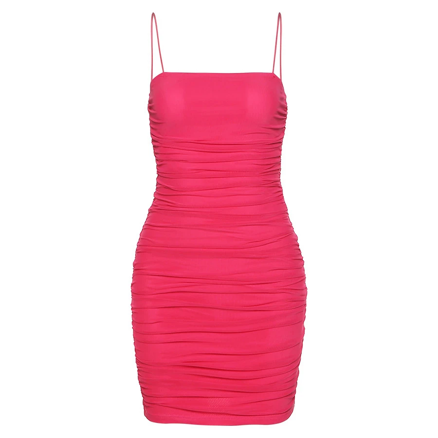 

Summer With Mesh Bodycon Mini Dress Ladies Solid Color Sleeveless Slim Dress Ladies Casual Club Wear 2021 New Products Wholesale