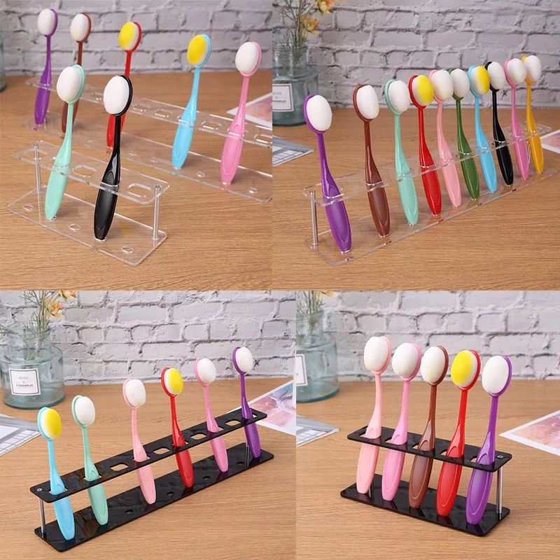 

Oval Brushes Holder Rack with 5 / 10 Holes Assembly Required For Hold Collect Blending Brushes Accessories Crafts DIY