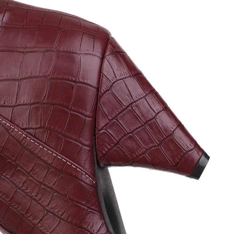 Модные с острым носком Женские сапоги на высоком каблуке без шнуровки Обувь