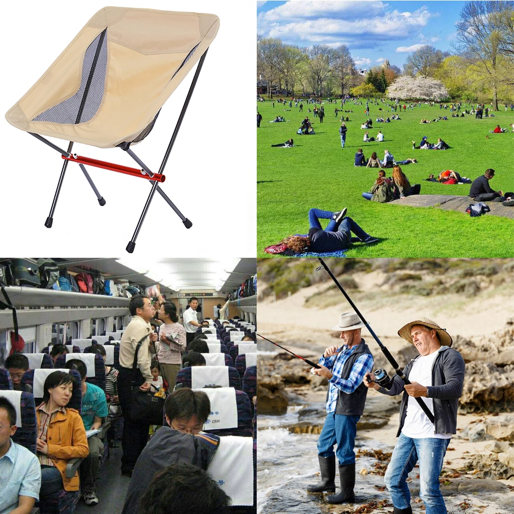 Online Alüminyum Alaşım Katlanır Sandalye Aşınmaya Dayanıklı Taşınabilir Açık Eğlence Kamp Balıkçılık Plaj Arkalığı Sandalye Ev Koltuk