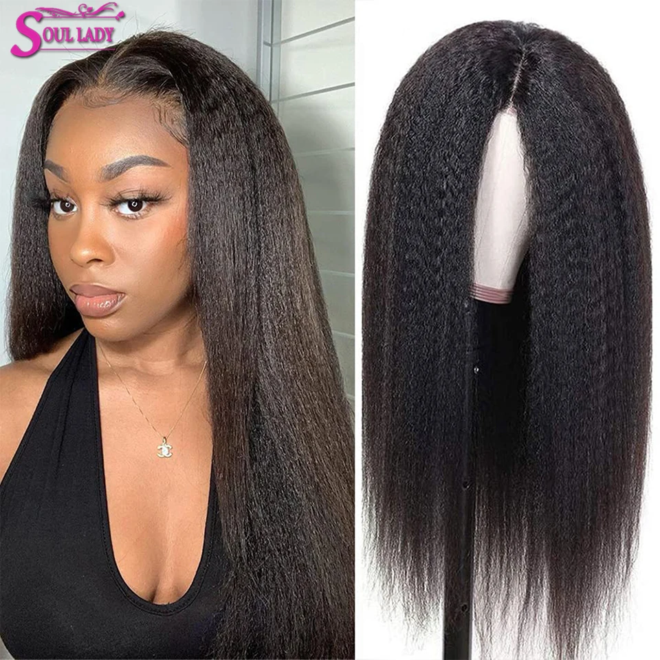 

Kinky Straight Wig 13x4 Lace Frontal Wig Ear to Ear Transparent Lace Wigs Human Hair For Women Yaki 4x4 5x5 HD Lace Closure Wig