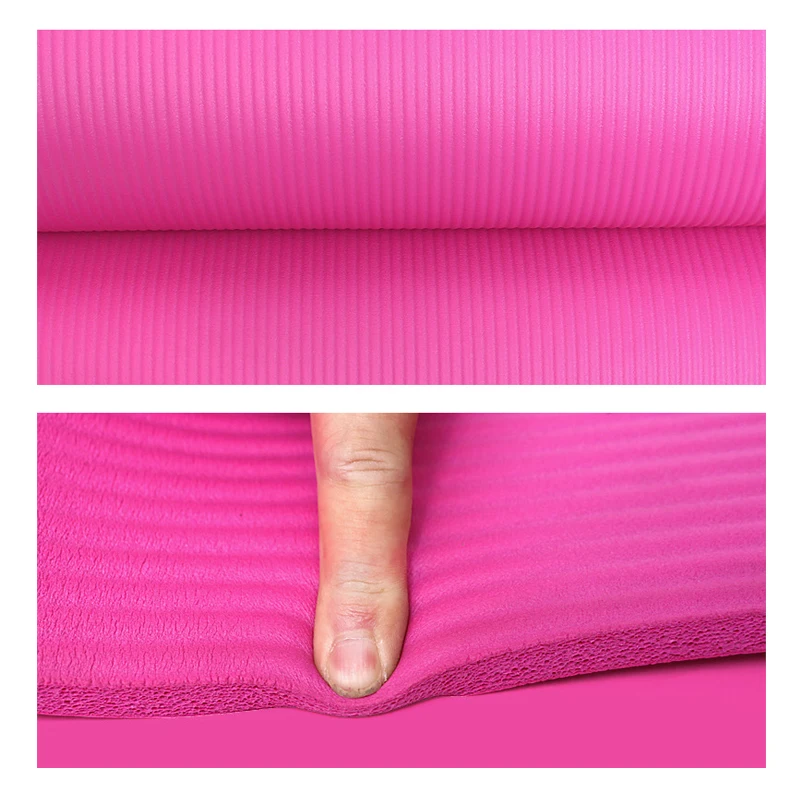 Нескользящие коврики NBR для йоги коврик фитнеса толщиной 10 мм 183X61X1CM гимнастики