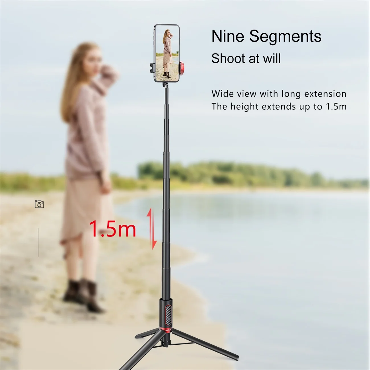 selfie stick tripod with remote 150cm wireless mini phone tripod foldable portable phone stand holder for ios android smartphone free global shipping
