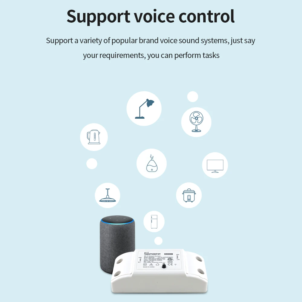 Базовый Wi Fi переключатель SONOFF DIY пульт дистанционного управления для Alexa/Ewelink