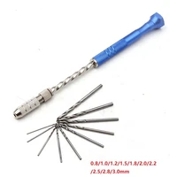 0 5 3mm blue lengthening upgrade semi automatic hand drill set with 10pc small twist drill bit