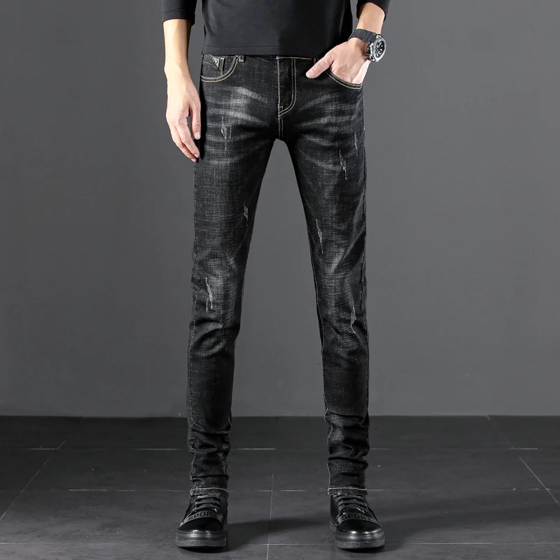 Брендовые мужские облегающие эластичные хлопковые джинсы WWKK 2020 модные деловые