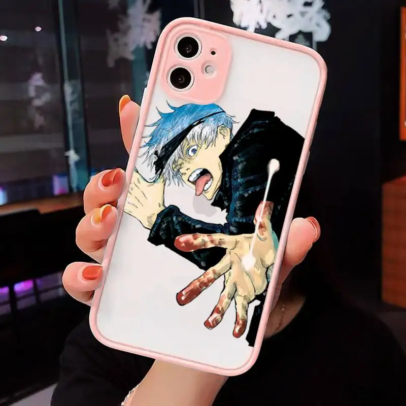 

Jujutsu Kaisen Anime Phone Case matte transparent For Pink iPhone 7 8 x xs xr 11 12 pro plus mini max Clear Funda