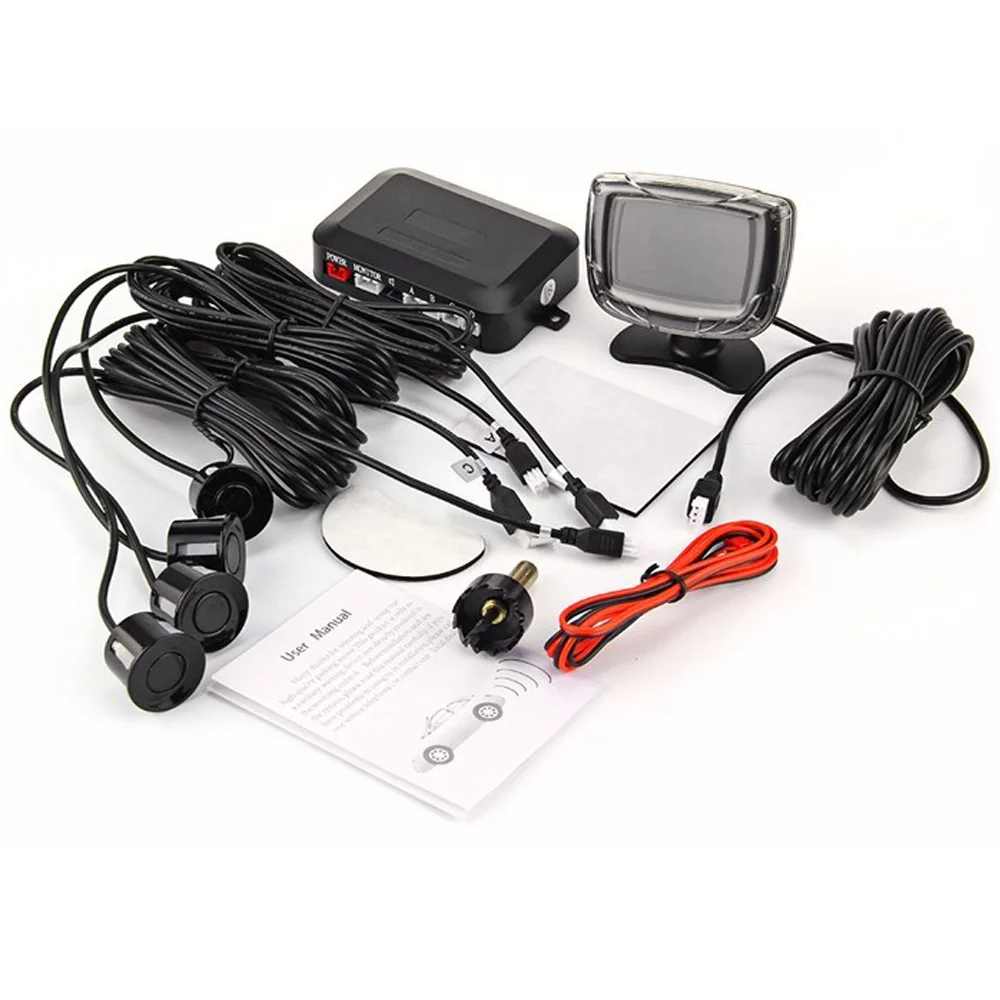 Автомобильный парктроник радар с ЖК дисплеем и 4 датчиками|Детекторы радаров| |