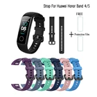 Силиконовый ремешок на запястье для Huawei Honor Band 45, умные аксессуары, браслет для Honor Band 5, браслет с защитной пленкой