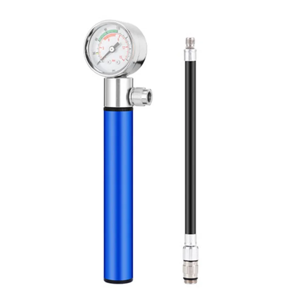 

Portable 120psi High-pressure Bicycle Air Shock Pump With Gauge Aluminum Alloy Mountain Bike Tire Inflator Pumps Accessories