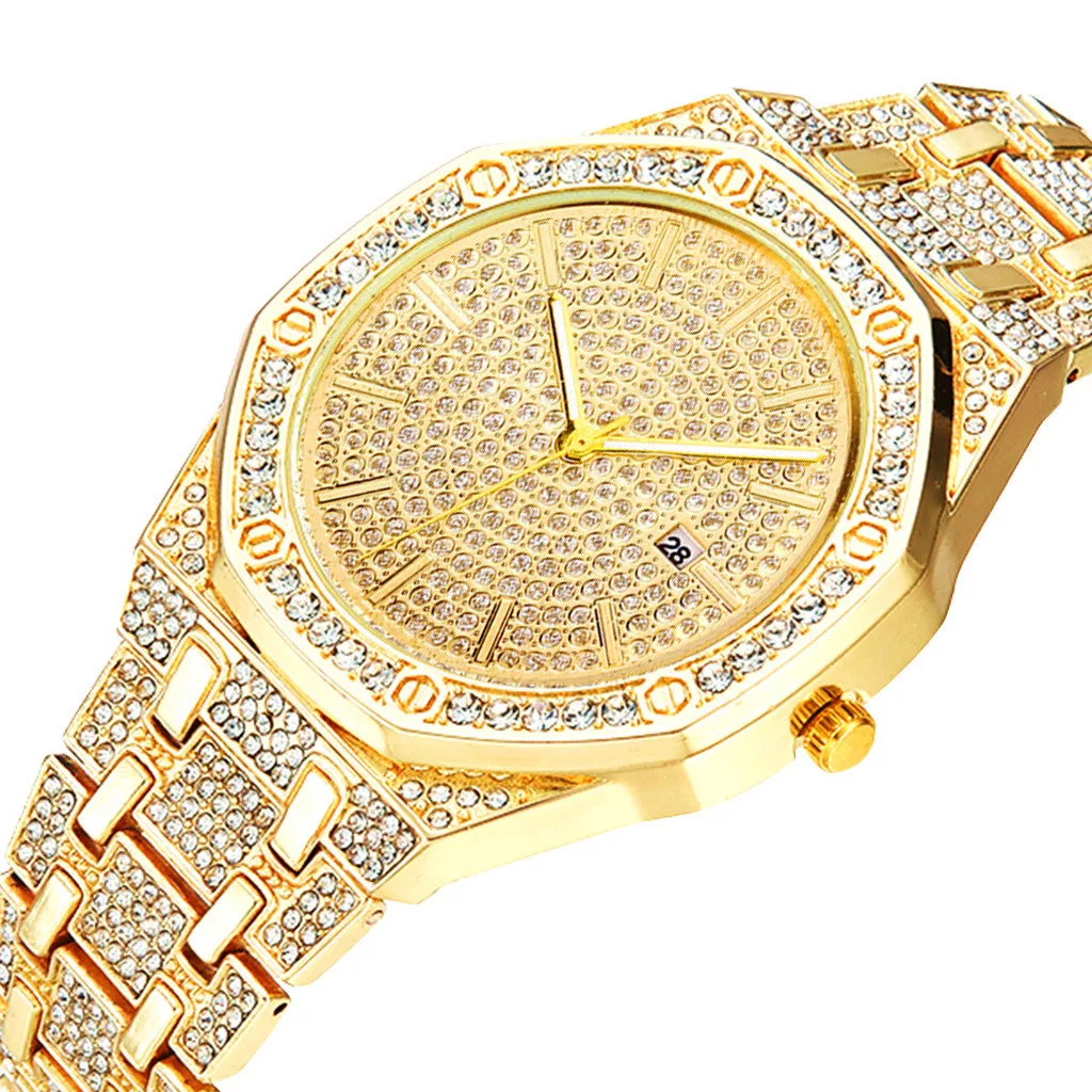 

Iced Out Watch + Bangle for Women Crystal Bracelet Iced Out Watch for Women Fashion Luxury Gold Watch Set Jewelry Gift Relojes