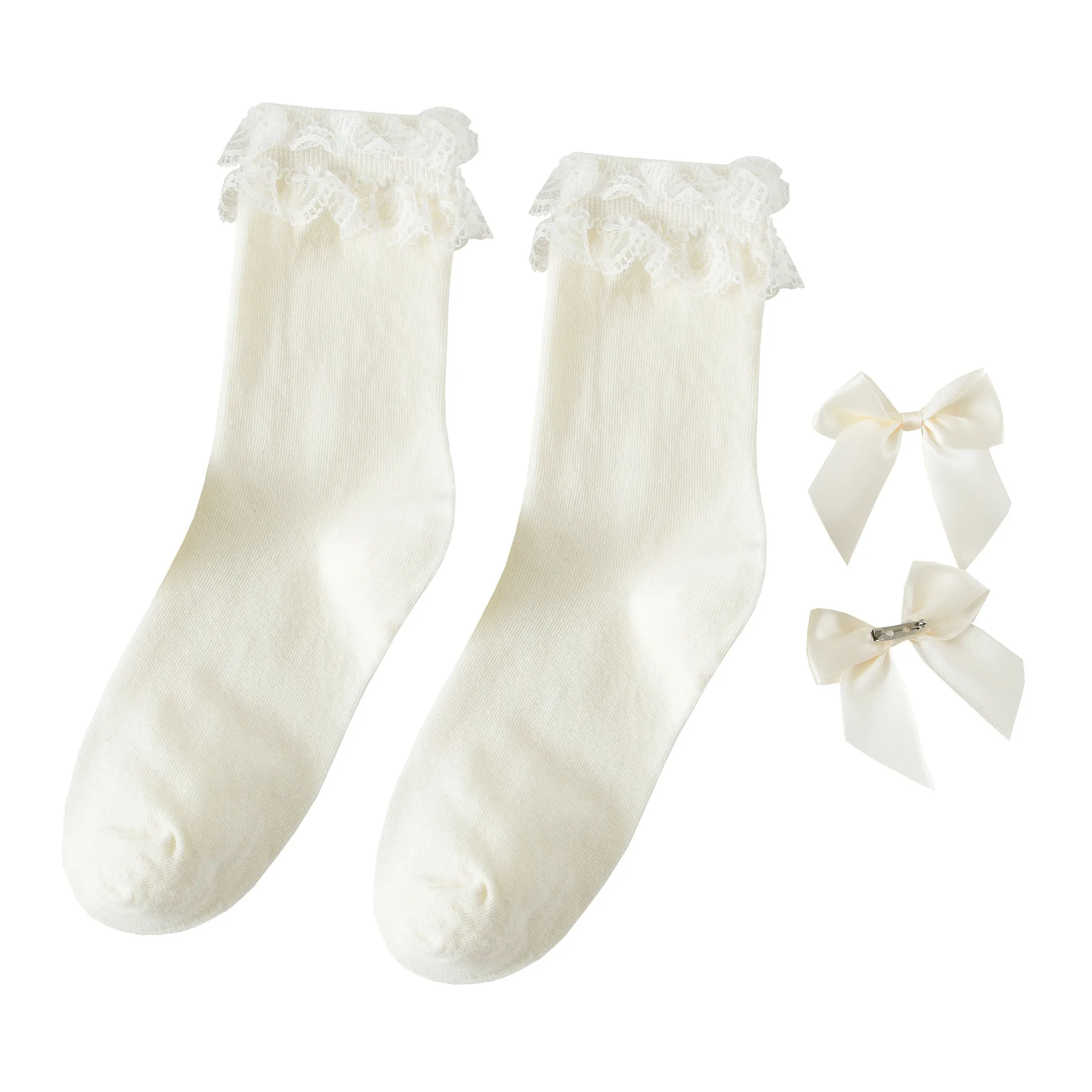 

Women Lace Bow Black White Cotton Socks Lolita Style Japanese Maiden Lovely Short Socks Harajuku Frilly Ruffle Princess Socks