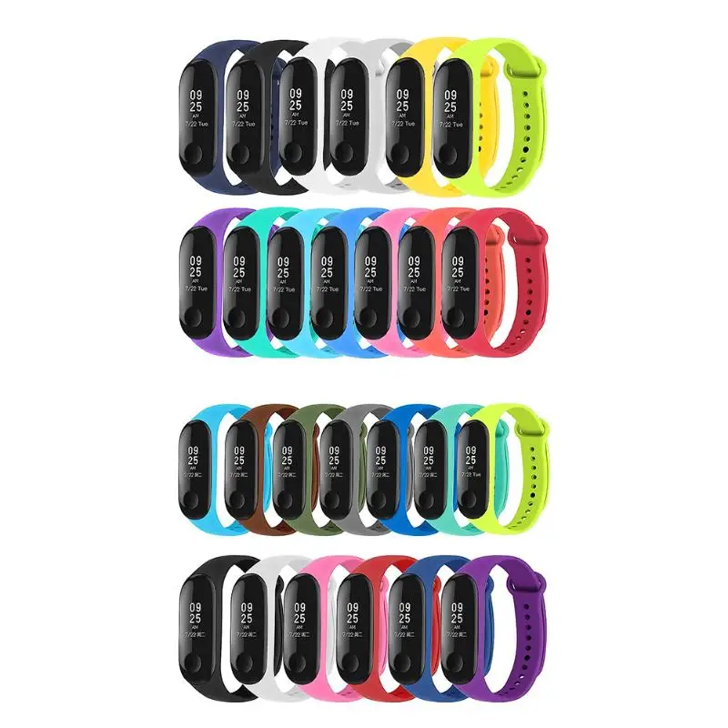 

ALLOYSEED 13 Colors Wristband Replacement Adjustable Silicone Watch Strap for Xiaomi Mi Band 3/4 Smart Bracelet Accessories