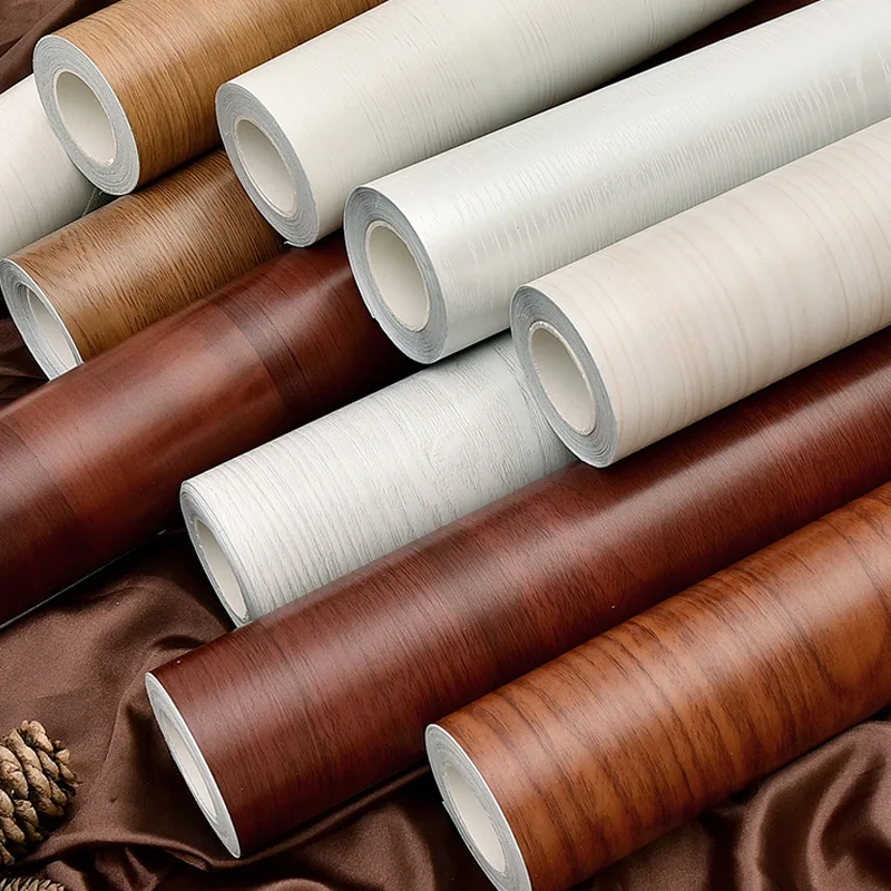 

Wood Grain Self-adhesive Wallpaper Furniture Door Stickers Wardrobe Desktop Beautification Stickers Door Cabinet Stickers