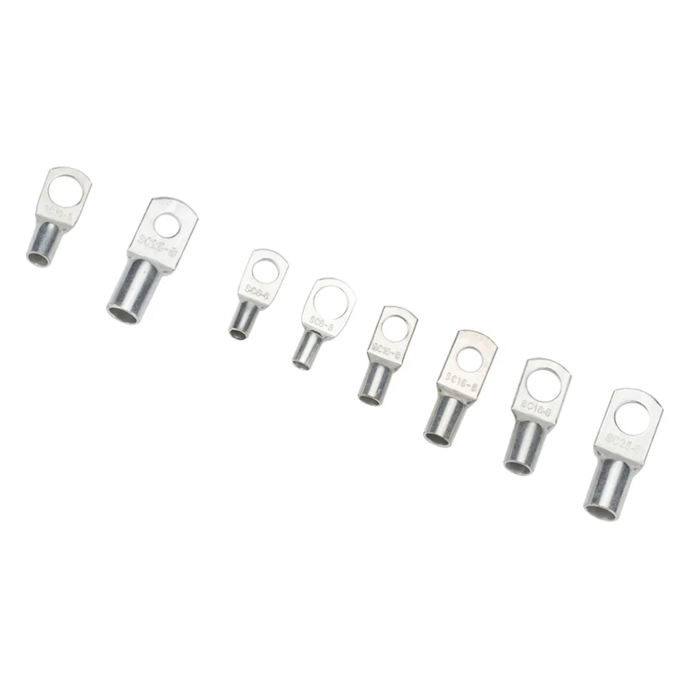 

60pcs Bare Terminals Lug Tinned Copper Tube Lug Ring Seal Battery Wire Connectors Bare Cable Crimped Soldered Terminal Kit (