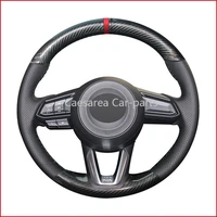 custom made diy anti slip black carbon fiber steering wheel cover for mazda 3 axela 17 19 mazda 6 atenza