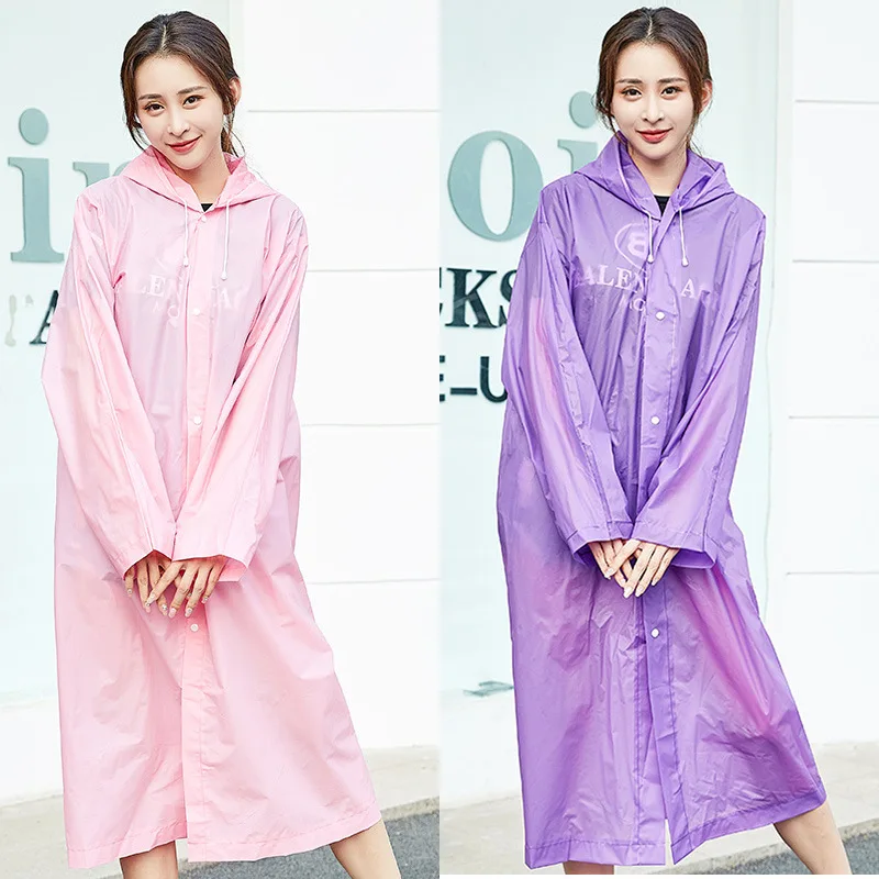 Модный женский и мужской плащ из ЭВА утепленное непромокаемое пончо прозрачное