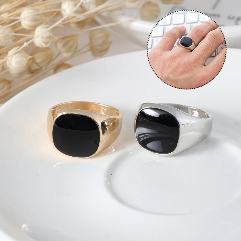 

Simulated Black Diamond Ring Black Square Titanium Ring Wedding Engagement Jewelry Unisex Stainless Steel Rings Black Ring 1PCS