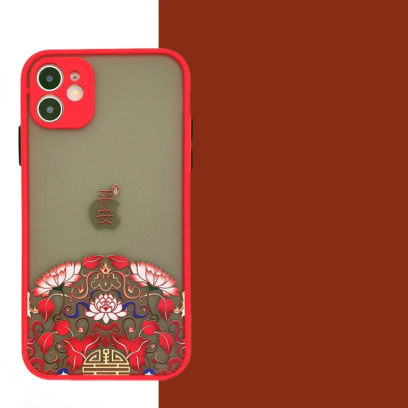 

INS Chinese Style Fashion Case for Iphone 13 12 Mini 11 Pro Max XS Max X XR 7 8 Plus SE 2 Soft Silicone Camera Protection Cover