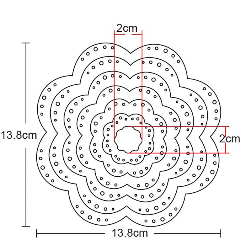 Металлические штампы для вырезания форма в форме цветка многослойная рамка