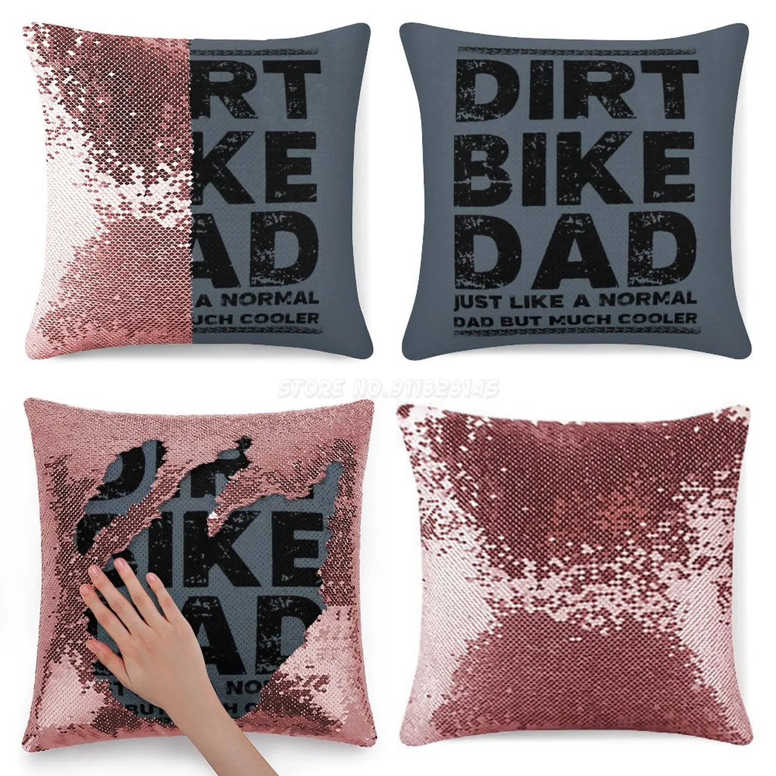 Наволочка папа с блестками для мотоцикла гоночного велосипеда 40 х40 см|Наволочка|