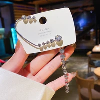 new korean elegant shiny crystals ear cuff for women bridal charming zircon clip on earrings earcuff without piercing earrings