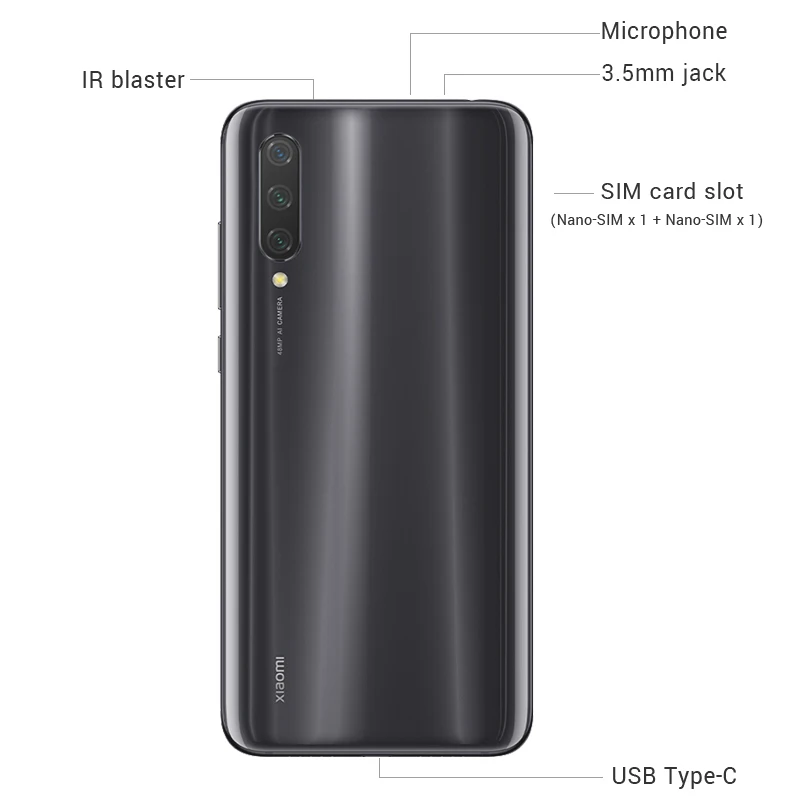 Глобальная версия Xiaomi Mi A3, 4 Гб ОЗУ, 64 Гб ПЗУ, мобильный телефон Snapdragon 665, четыре ядра, экран 6,088 дюйма, 48 м+ 32 МП камера, 4030 мАч