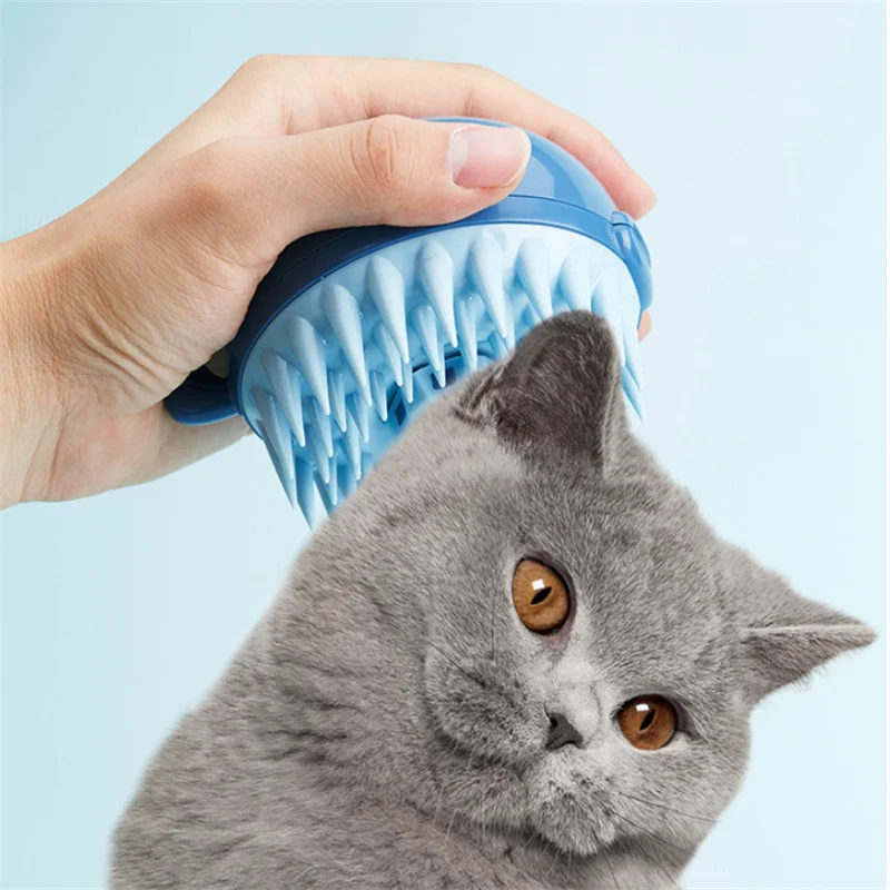 

Pet Dog Massage Shampoo Brush Cat Comb Grooming Scrubber Brush for Bathing Short Hair Soft Silicone Rubber Brushes Accessories