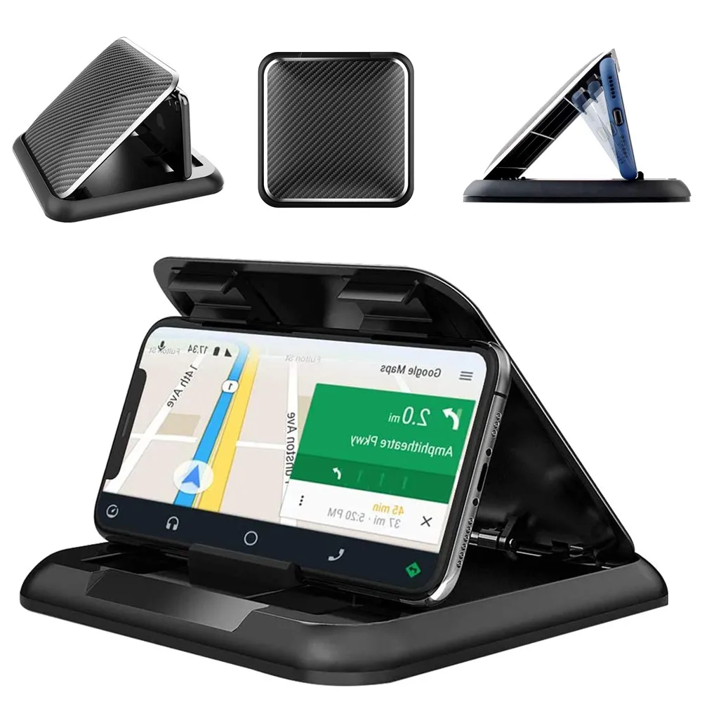 

Carbon Fiber Car Phone Holder Dashboard Universal 3 to 7 inch Mobile Phone Clip Mount Bracket For iPhone XR XS MAX GPS Stand