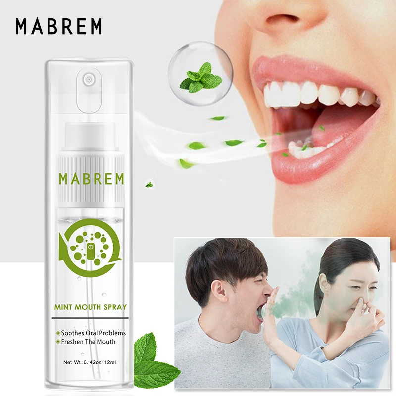 

MABREM Mouth Spray Breath Freshener Oral Spray Herbal Fresh Breath Remove Smoke Breath Treatment of Bad Breath Small Portable