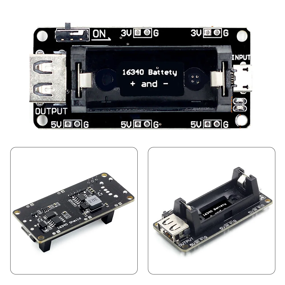 ESP8266 ESP32 Dual 5V And 3.3V Output 4.5V-5.5V Rechargeable 16340 Lithium Battery Charger Shielding Module USB For Arduino | Инструменты