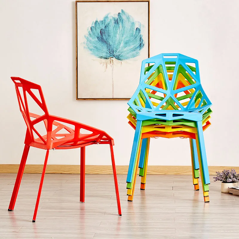 Современные креативные Пластиковые Полые стулья из полипропилена обеденные для