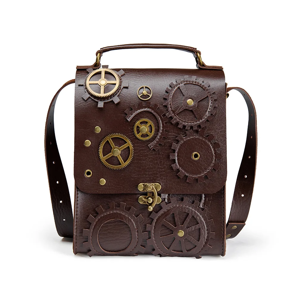 

Steampunk Clock Bag Vintage Women Handbags Gothic Messenger Crossbody Bag Ladies Rivet Top-Handle Bags Pack