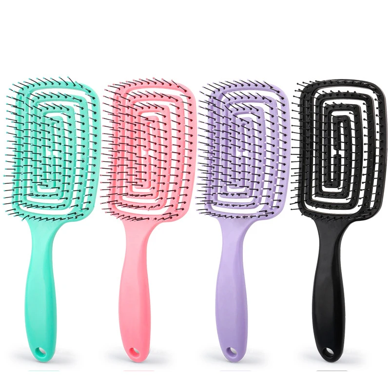 Дуговая Массажная щетка для распутывания волос кудрявых Женская влажной завивки