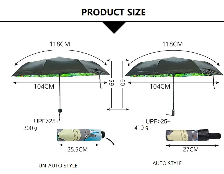

Ghibli Totoro Umbrella Sun Rain Umbrella Parasol Female Plegable Sombrillas Paraguas Guarda Chuva Totoro Parapluie
