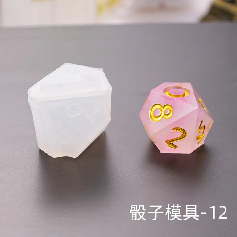 1 шт. DIY 3D игральные кости серии ювелирных изделий инструменты номер геймер Инструменты Силиконовые УФ смолы ювелирные изделия формы - Цвет: Type 12