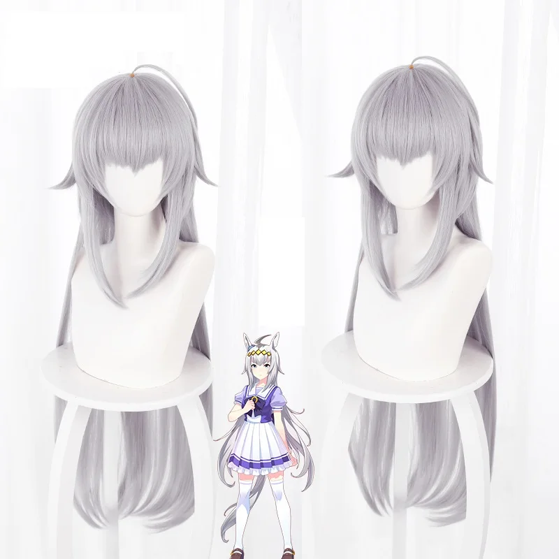 

Аниме Довольно Дерби Oguri Cap парик прекрасный длинный серый фиолетовый цвет парик реквизит для косплея длина около 90 см